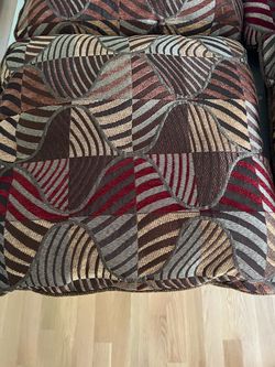 Upholstered Sofa pillows with Bold Patterned Fabric