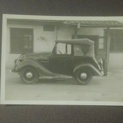 1930's Mini Convertible Touring Car Black White Original Photo Great Depression Era Vintage Collectible 
