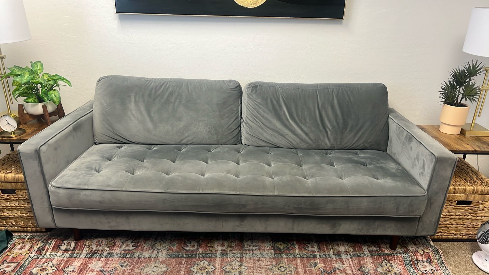 Tufted Grey Couch