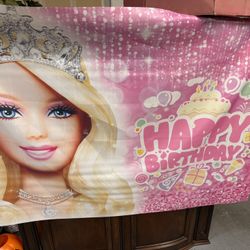 Barbie Happy Birthday Backdrop