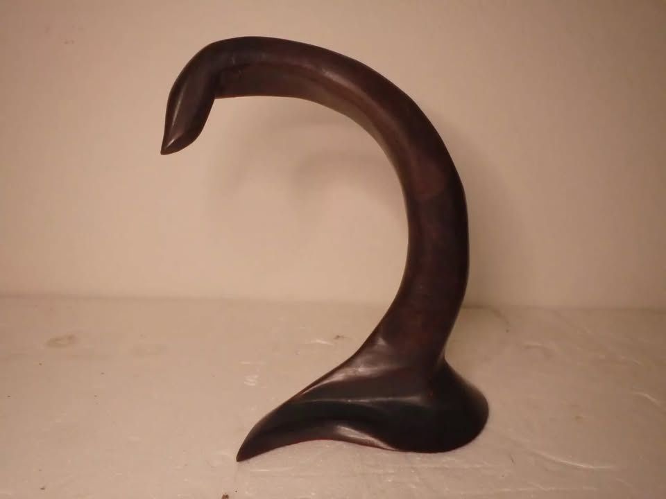 Charles Taube 11" Wooden Statue Art Hardwood Gallery Sculpture "Blackie" Signed