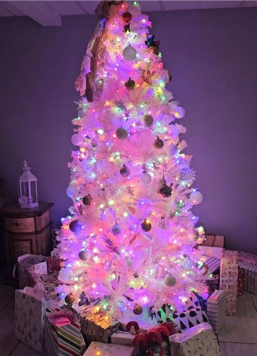 Pink Christmas Tree With Lights