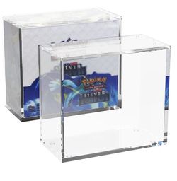 PKMN Booster Box Case Acrylic Display Stackable - PKMN Booster Box Case Protector with Strong Magnets Sliding Lid - 5mm +5mm Ultra Thick Acrylic Compa