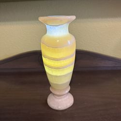Alabaster Bud Vase.  Illuminates with light. Very Pretty. Used. Approximately 8.3 Inches Tall.