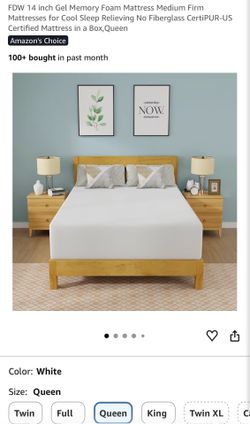 FDW 14 inch Gel Memory Foam Mattress Medium Firm