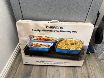 NEW Family sized glass top warming tray