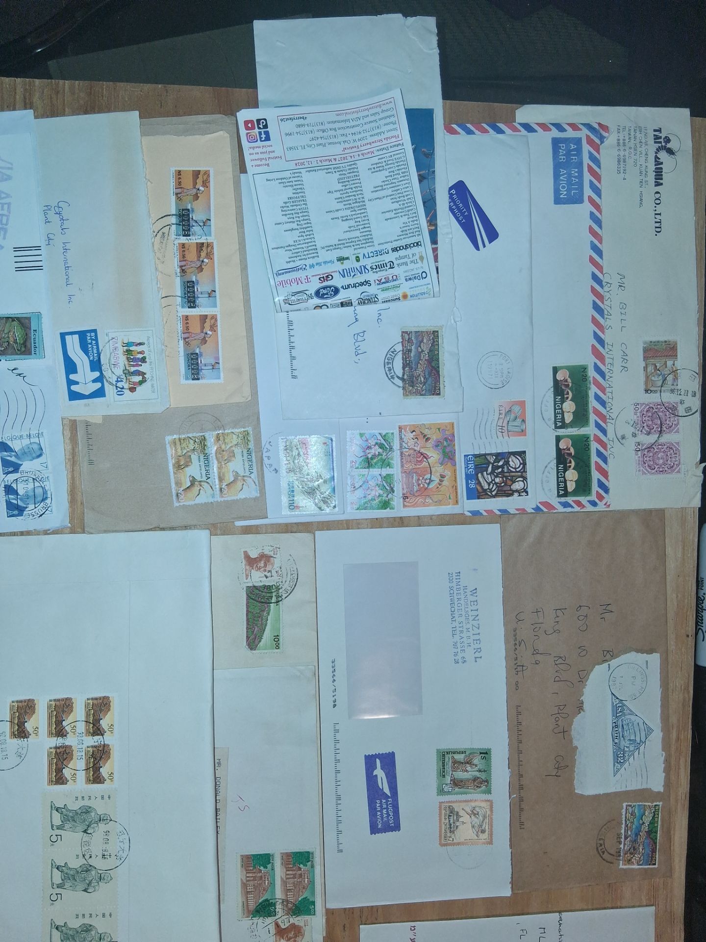 Stamps on envelopes "foriegn"