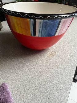 Large Colorful Ceramic Mixing Bowl
