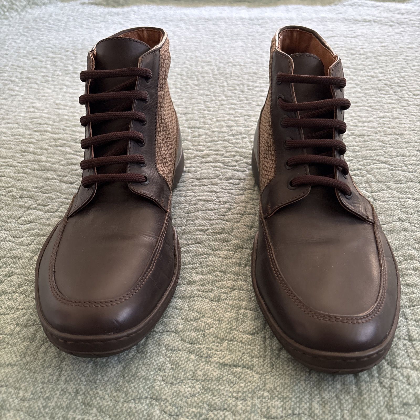 Coach “Mitch” Boots. Brown Leather And Canvas Men’s Size 10.5 $50 OBO