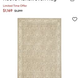 Pottery Barn 8’ X 10’  Reeva Handwoven Rug