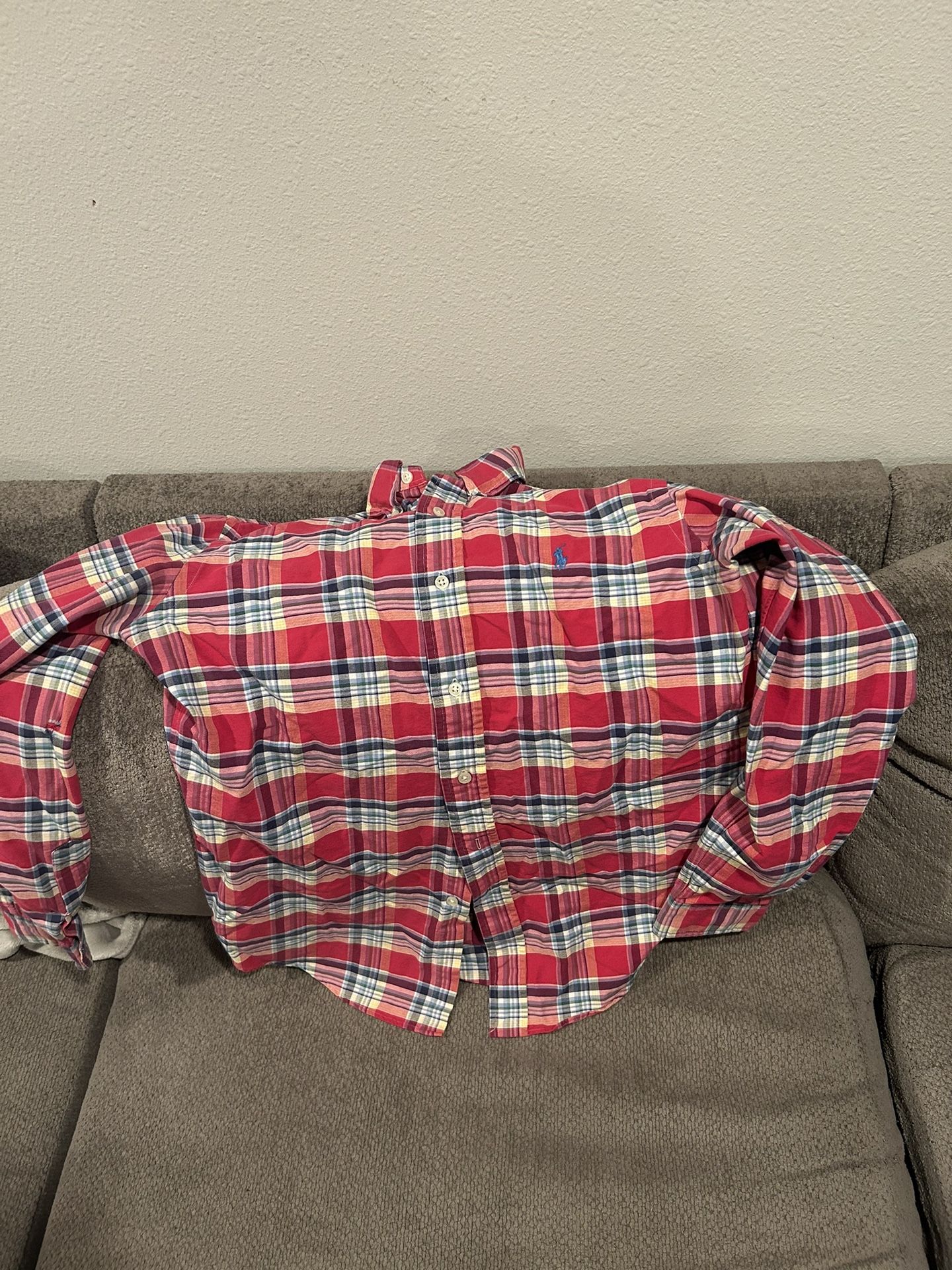 Ralph Lauren Red Plaid S Bottom Up Shirt