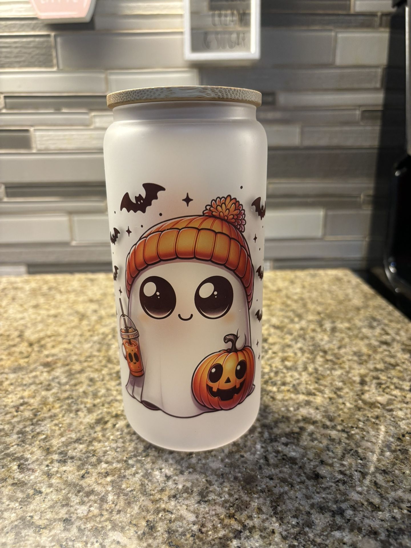 20oz Frosted Glass Cup