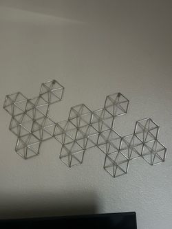 Silver Metal Wire Geometric Wall Art