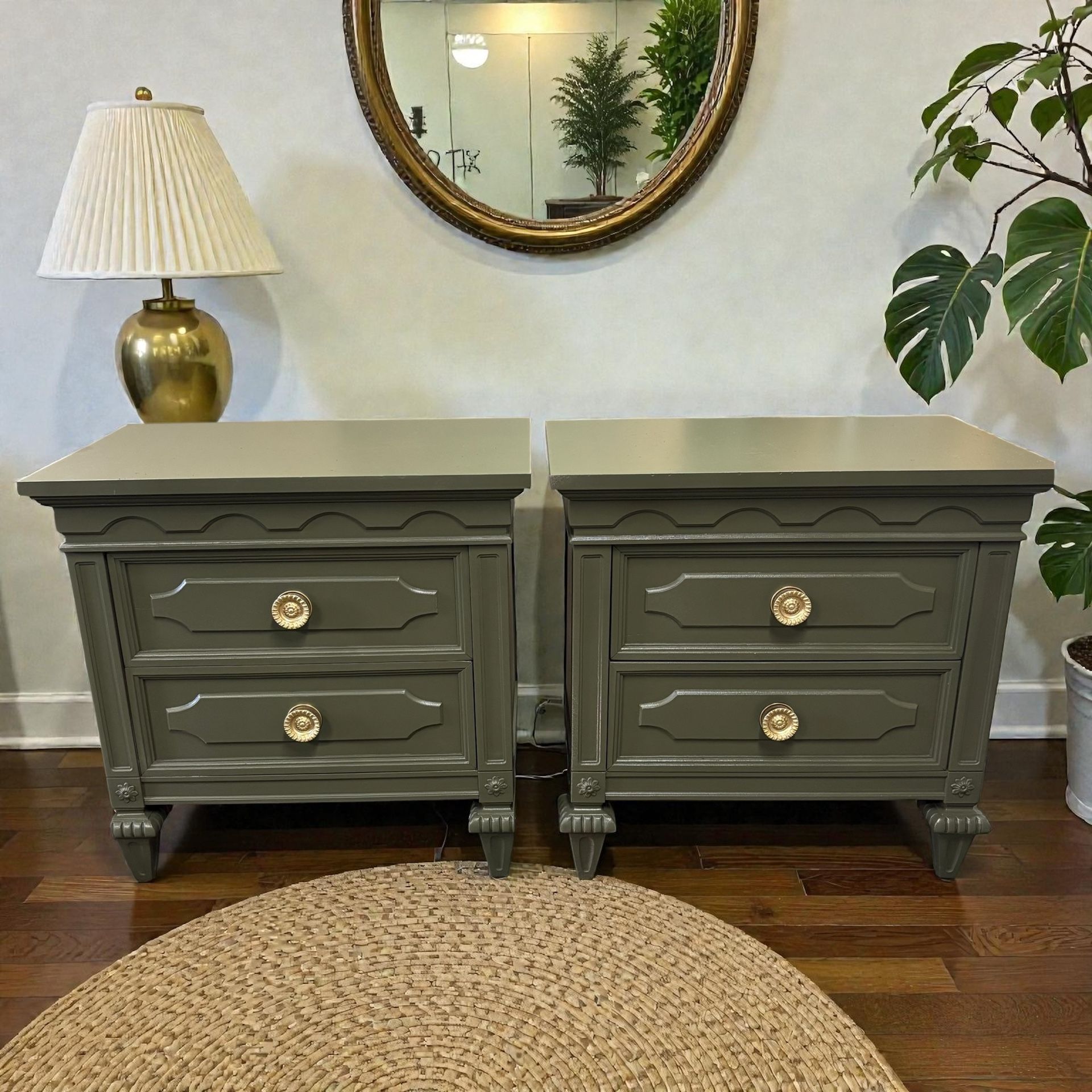 Vintage Green Nightstand Set