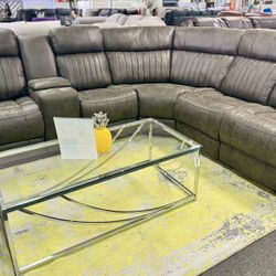 Special Offer😱Stunning Grey Reclining Sofa Sectional On Sale Now $1299 (Limited Time Only)$1299😱