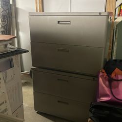 Great Condition Heavy Duty Metal Filing Cabinets – 2 Matching Units