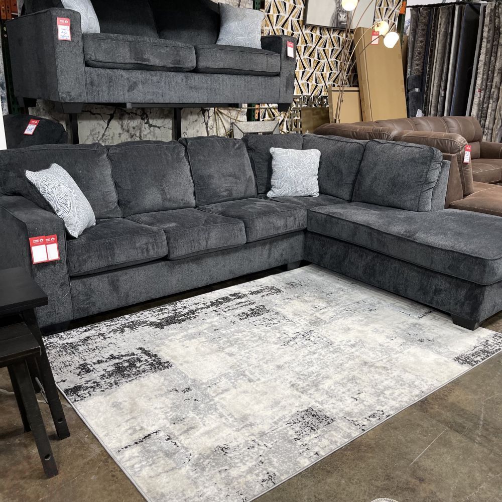 GREAT FOR SLEEPOVERS, L SHAPED SLEEPER SECTIONAL, SLATE COLOR || SKU#87213LS