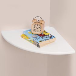 Gieanoo White Corner Wall Shelf 16in