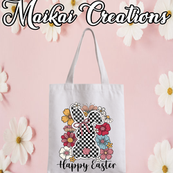 Happy Easter custom tote bag