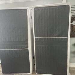 Two metal with cover king boxspring  Good condition 