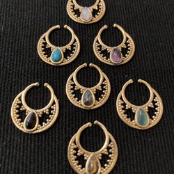 Gold (brass) Septum Ring Jewelry for pierced or unpierced