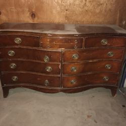 Vintage Antique Wood Dresser 