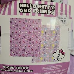 New Hello Kitty & Friends 2 Pack Blankets