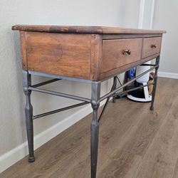 Stunning solid wood/iron console table