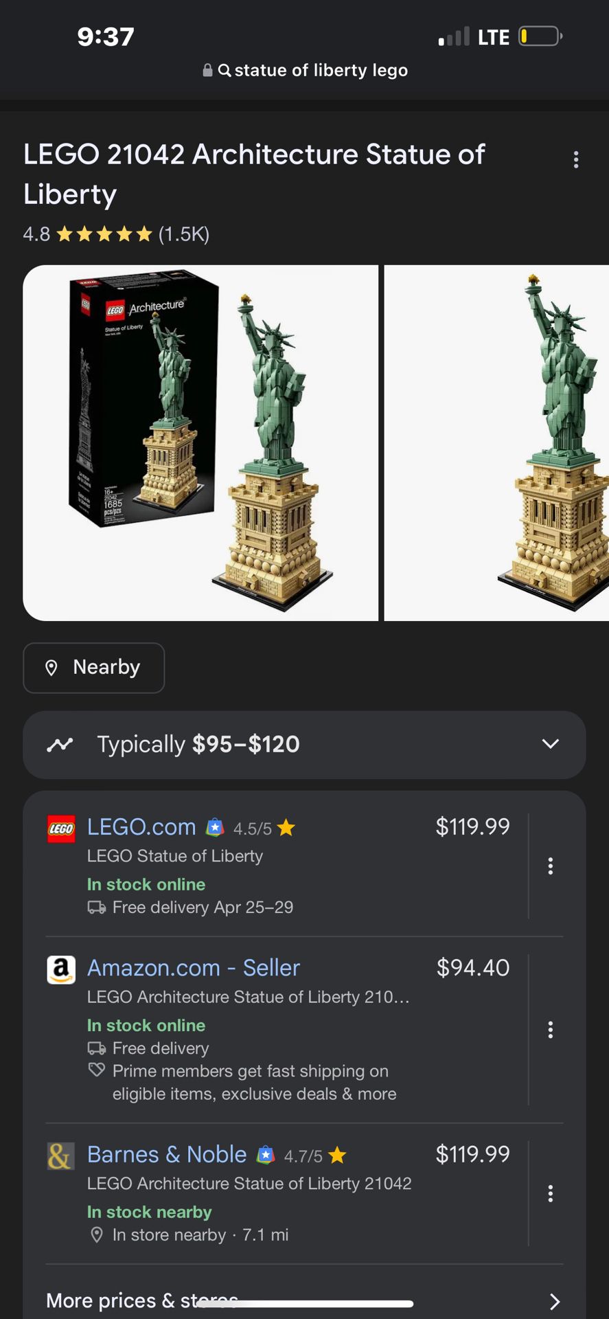 Statue of Liberty Lego 