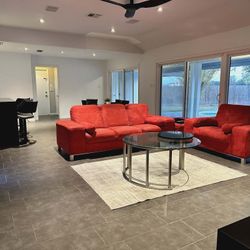 Used-Good Red Sofa Set *Free Local Delivery 