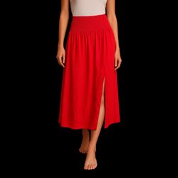 Women’s Red Maxi Skirt, XS-XL