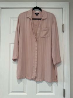 Pink Striped Button-Down sleepshirt