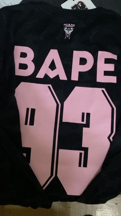 Bape x Inter Miami CF Camo Tee Black & Pink Size Large for Sale in