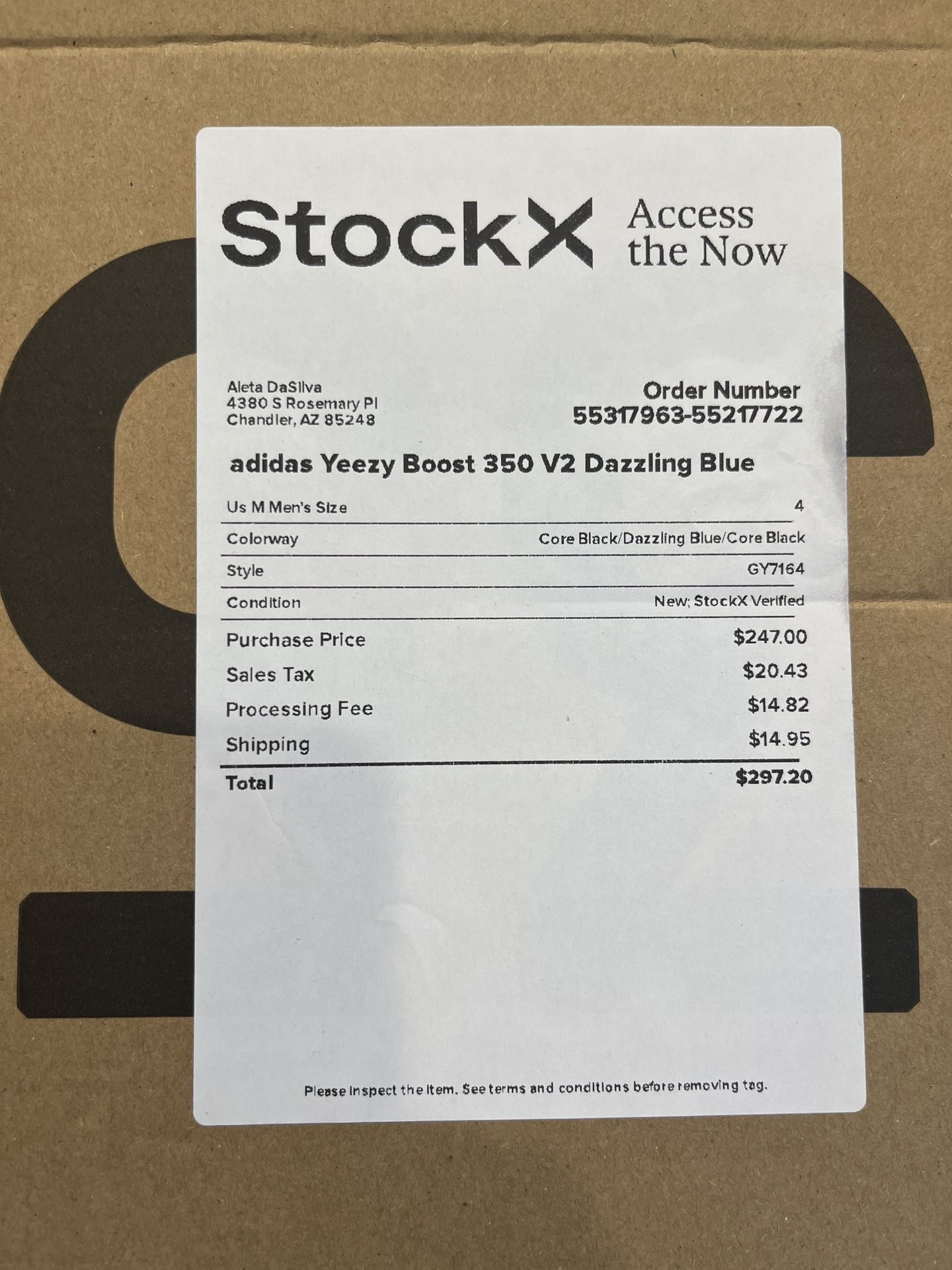 Adidas Yeezy Boost 350 V2 Dazzling Blue Size 4 Boys