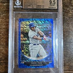 2013 Bowman Dodgers Yasiel Puig Mini Blue Wave Refractor #207/250 BGS 9.5 🔥💥🔥