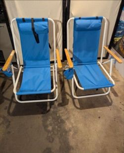 Backpack folding beach chairs