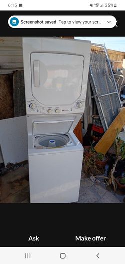 WASHER/DRYER ELECTRIC 220 VOLT GENERAL ELECTRIC WHITE ON WHITE WORKING EXCELLENT VERY WELL TAKEN CARE OF PRICE $375 THERE IS A DELIVERY/INSTALLATION F