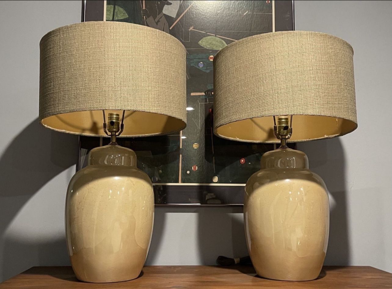 Pair Of Mid Century Lamps 