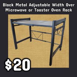 NEW Black Metal Adjustable Width Over Microwave or Toaster Oven Rack: Njft 