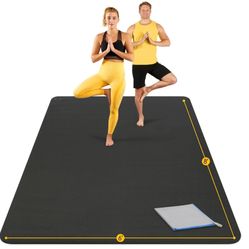 activegear large yoga mat 8x6 black with 2 straps and towel @ROO-76