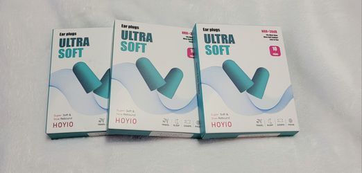 30 Foam Ear Plugs, Ultra Soft Slow Rebound 38 dB (Blue)