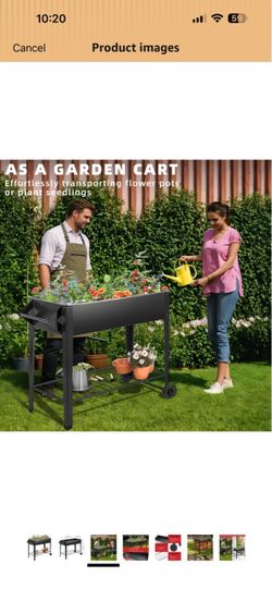 Raised Garden Bed Cart with Wheels