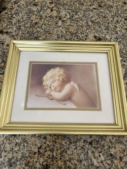 Framed Cherub Print w/ Mat