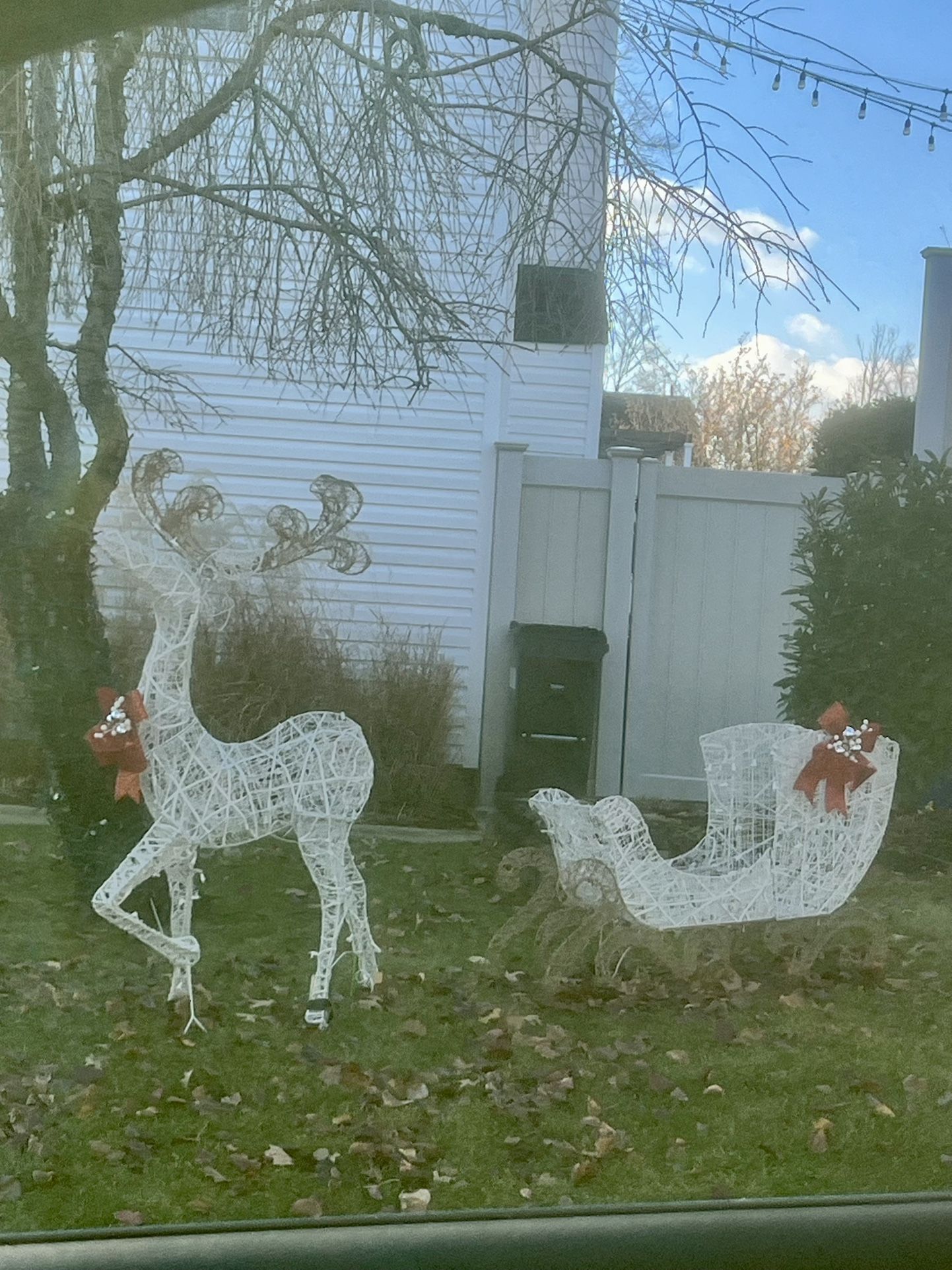5ft Reindeer w Sleigh Holiday Yard Decor