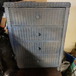 Grey Wicker Painted Dresser 