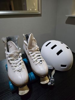 Vintage Roller Skates + Helmet