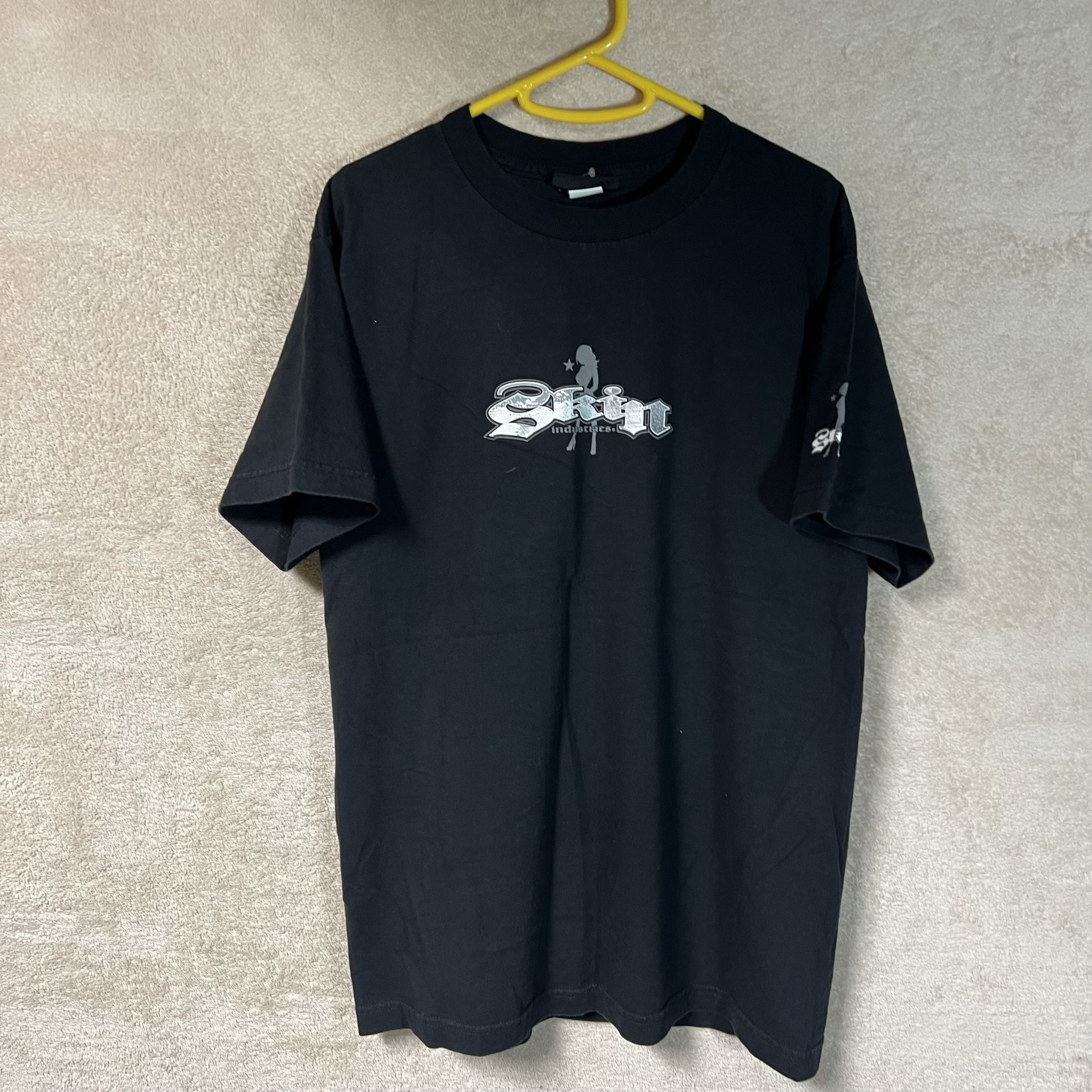 Vintage Y2K Skin Industries T Shirt Mens M Black