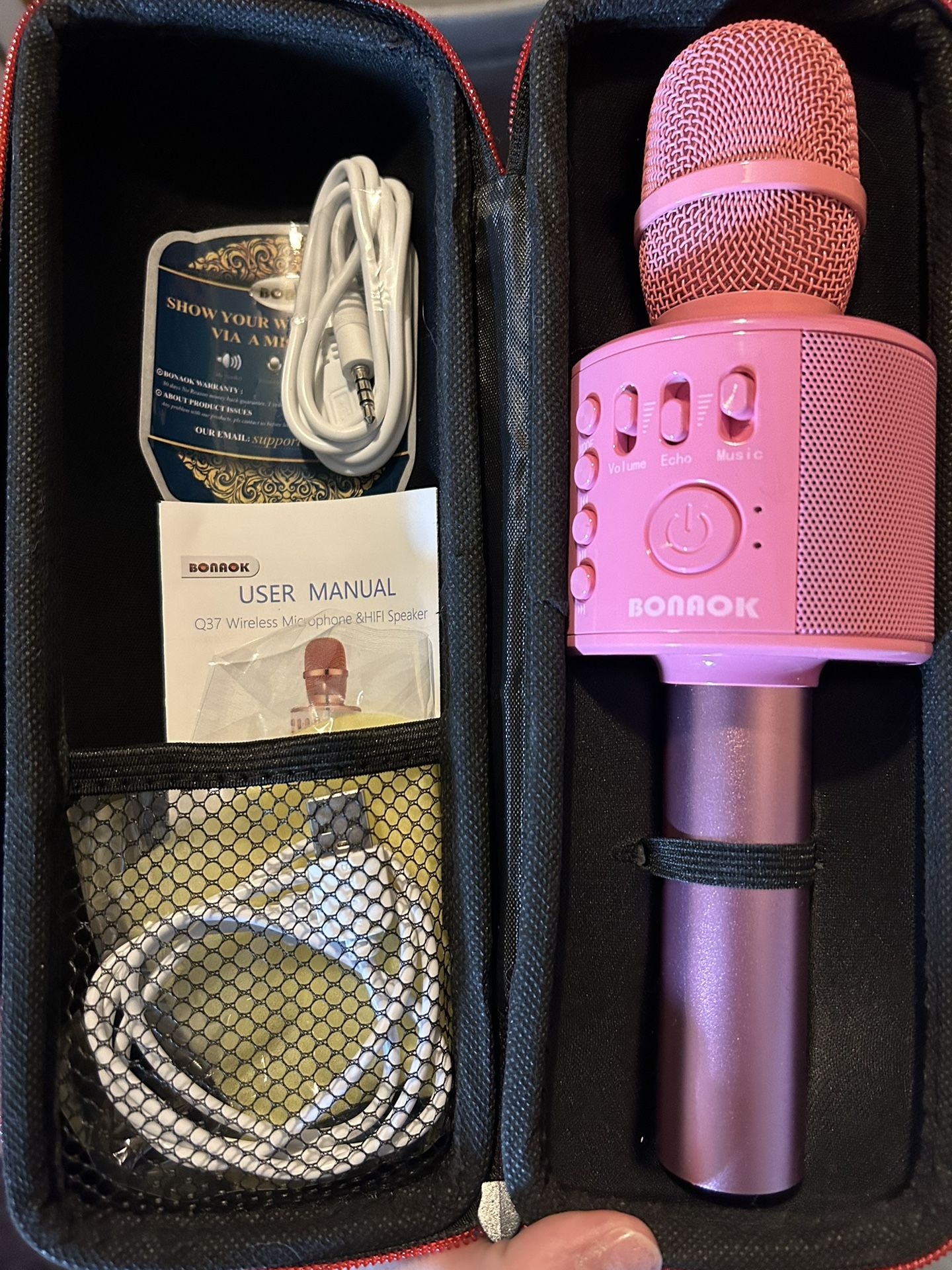 Bluetooth Karaoke Speaker Phone Accessories Pink