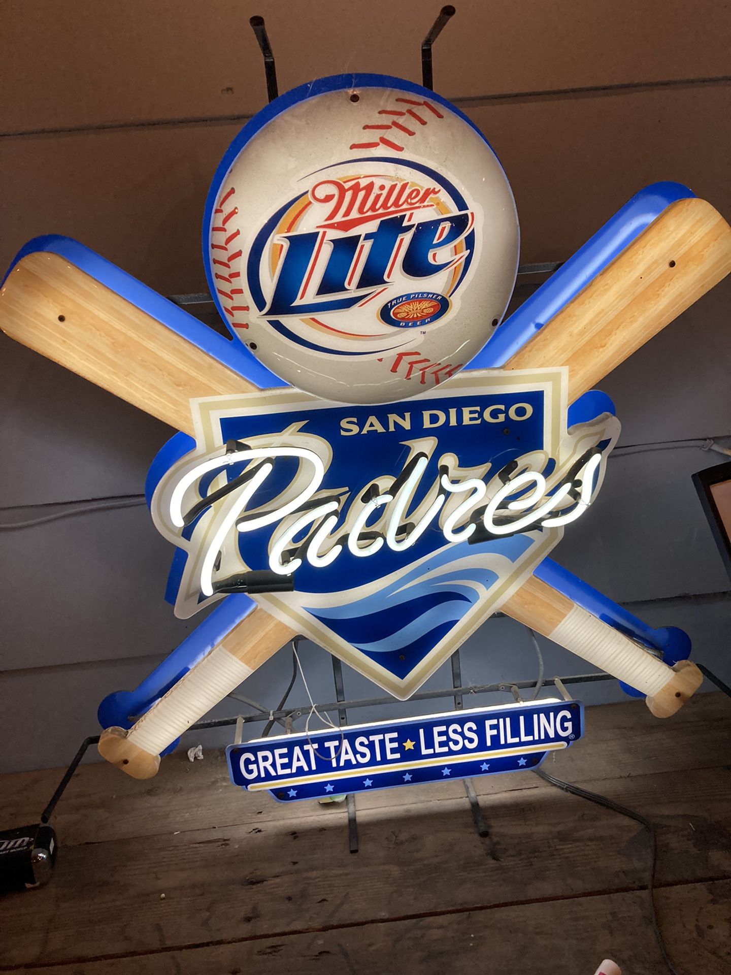 San Diego Padres Bar Light Miller Lite