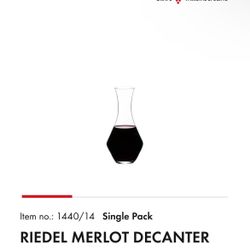 🍷 Riedel Wine Merlot Decanter - Like New! 🍷
